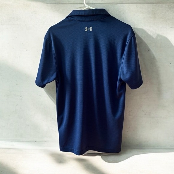Under Armour HeatGear Men’s Polo Shirt Blue Loose Fit Size Small - Picture 4 of 5